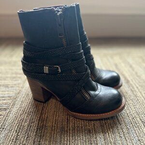 Freebird by Steven Leather Boots,  Balboa Style- Women's Size 7 - Black